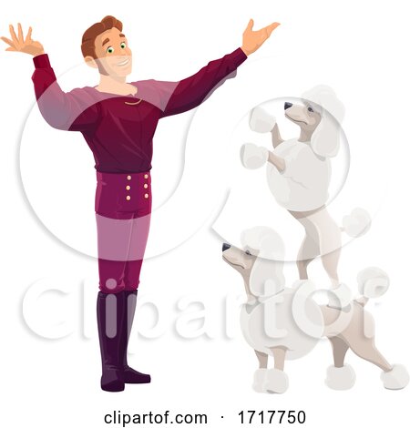 Circus Act with Performing Poodles by Vector Tradition SM