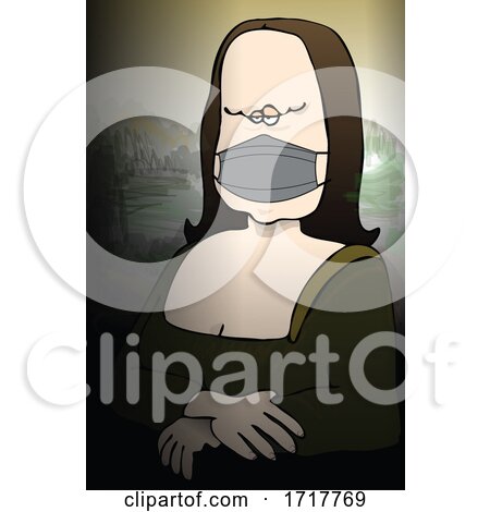 Rona Lisa Fine Art Parody of Mona Lisa Wearing a Coronavirus Mask by djart