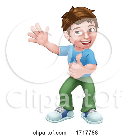 Kid Cartoon Boy Child Thumbs up by AtStockIllustration