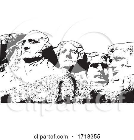 Mount Rushmore Black and White by Johnny Sajem