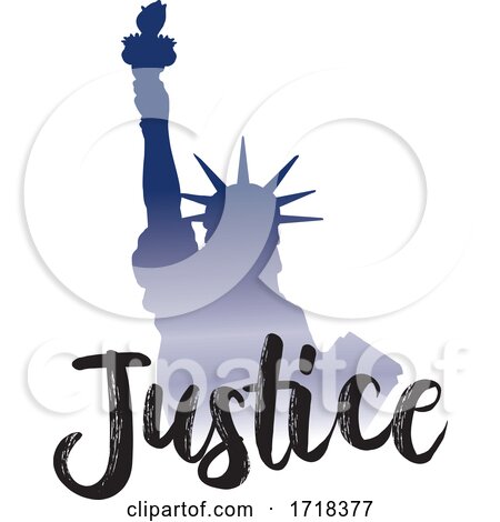 Gradient Statue of Liberty with Justice Text by Johnny Sajem