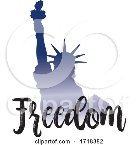 Gradient Statue of Liberty with Freedom Text by Johnny Sajem