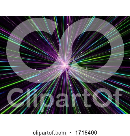 3D Abstract Background with Hyperspace Zoom Effect by KJ Pargeter