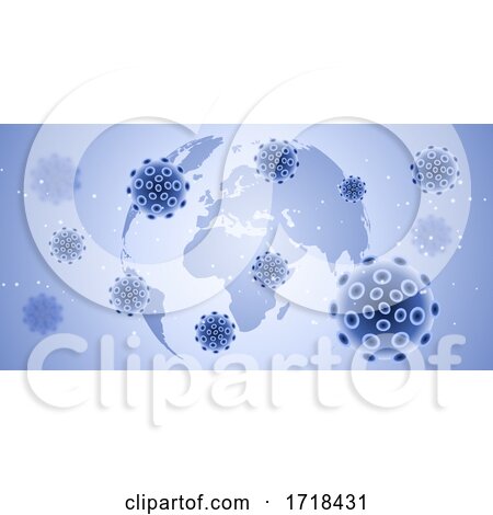 Medical Banner with Abstract Virus Cells on Globe Design by KJ Pargeter