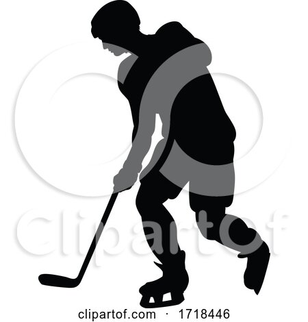 Ice Hockey Player Silhouette by AtStockIllustration