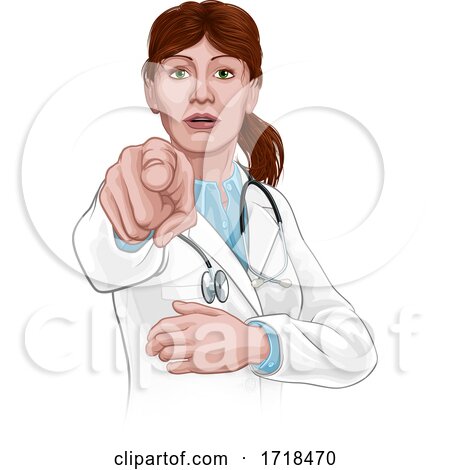 Doctor Woman Pointing Needs You by AtStockIllustration