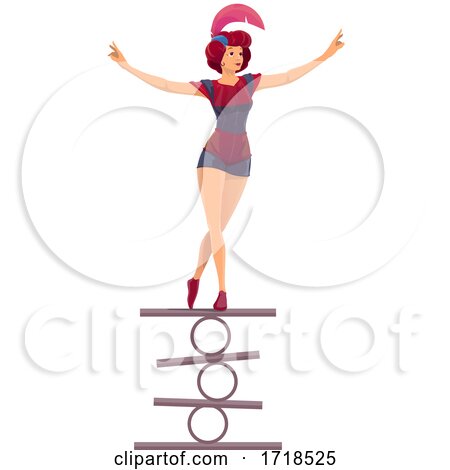 Female Circus Performer Balancing by Vector Tradition SM