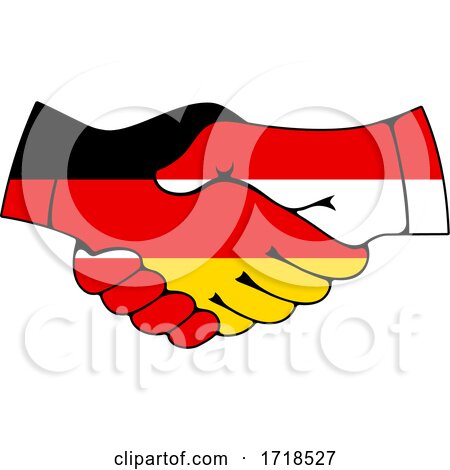 Shaking German and Polish Flag Hands by Vector Tradition SM