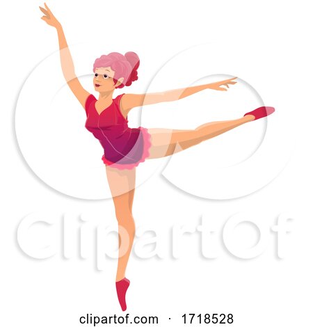 Female Circus Performer Dancing by Vector Tradition SM