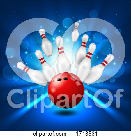 3d Bowling Ball Smashing into Pins by Vector Tradition SM