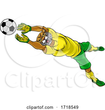 Wildcat Soccer Football Player Sports Mascot by AtStockIllustration