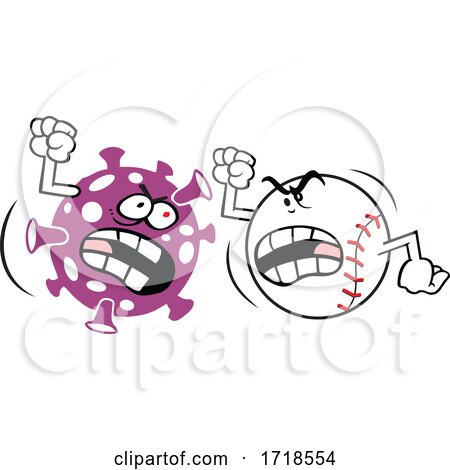 Threatening Corona Virus Facing off with a Baseball by Johnny Sajem