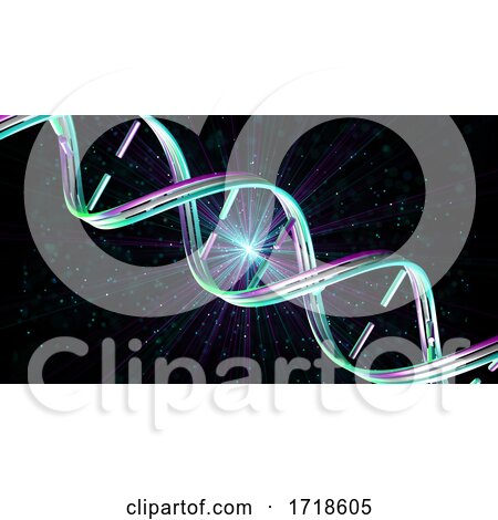 3D Medical Background with Abstract DNA Strand by KJ Pargeter