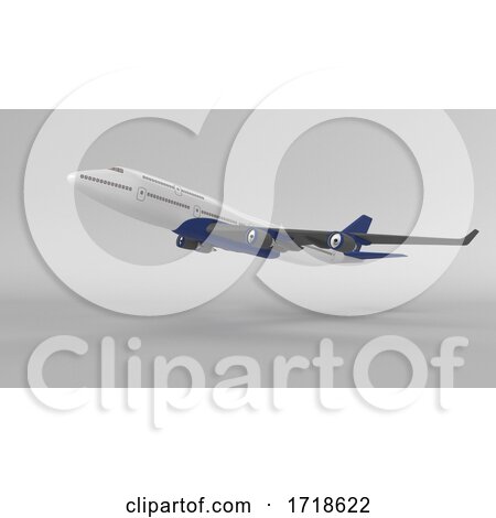 Airplane Isolated on Blank Background by KJ Pargeter