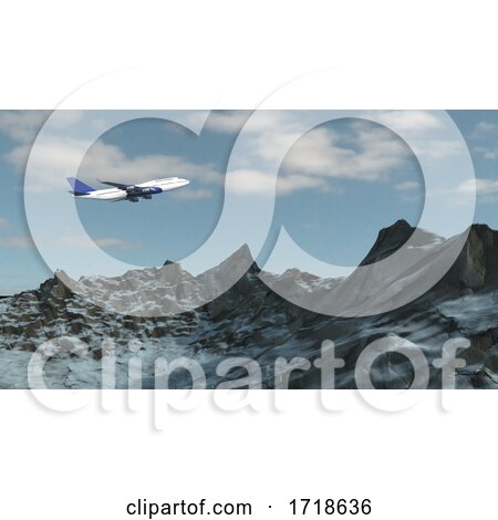 Airplane Isolated on Snowy Mountain Background by KJ Pargeter