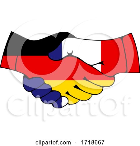 Shaking German and French Flag Hands by Vector Tradition SM