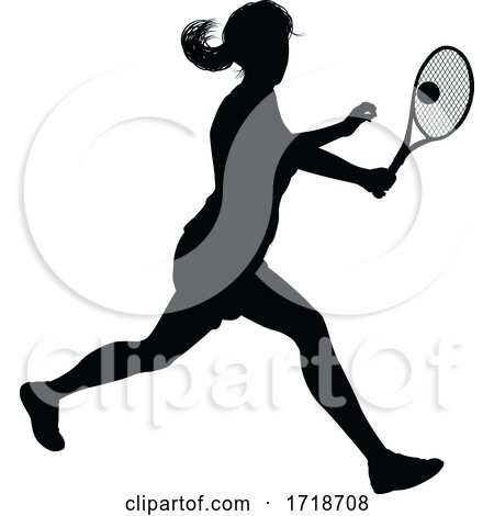 Tennis Player Woman Sports Person Silhouette by AtStockIllustration