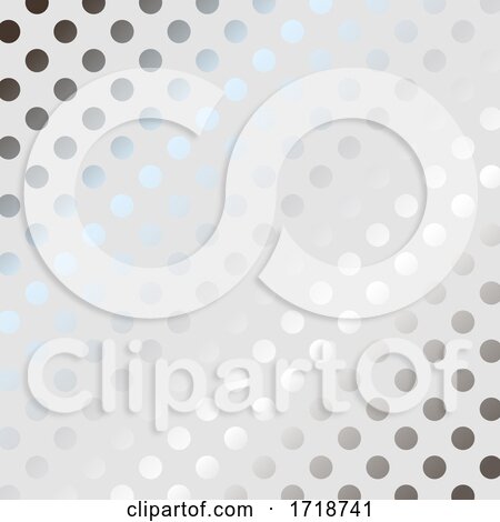 Silver Polka Dot Pattern Background by KJ Pargeter