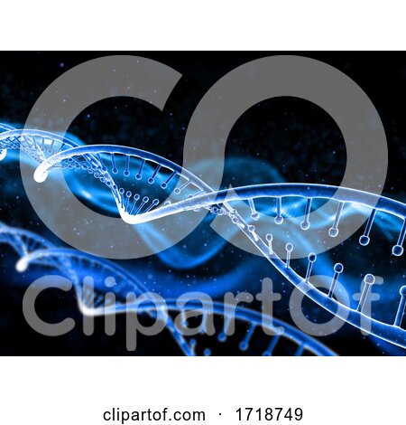 3D Medical Background with DNA Strand on Abstract Design by KJ Pargeter