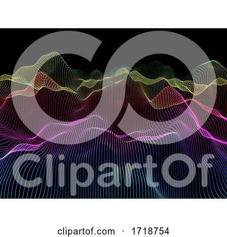 3D Abstract Background with Rainbow Coloured Flowing Lines by KJ Pargeter