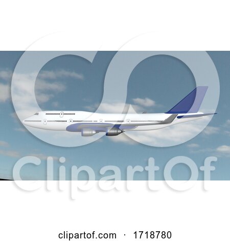 Airplane Isolated on Cloud Sky Background by KJ Pargeter