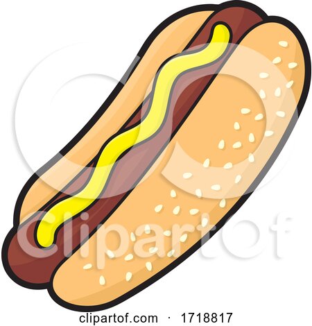 Hot Dog with Mustard by Any Vector
