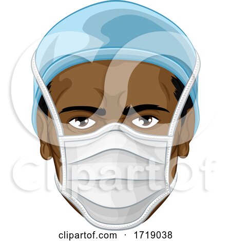 Doctor or Nurse Wearing PPE Protective Face Mask by AtStockIllustration
