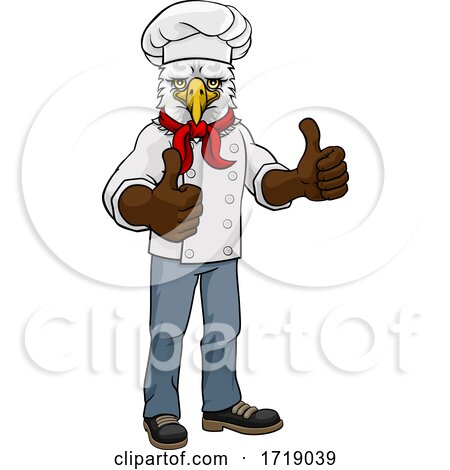 Eagle Chef Mascot Thumbs up Cartoon by AtStockIllustration