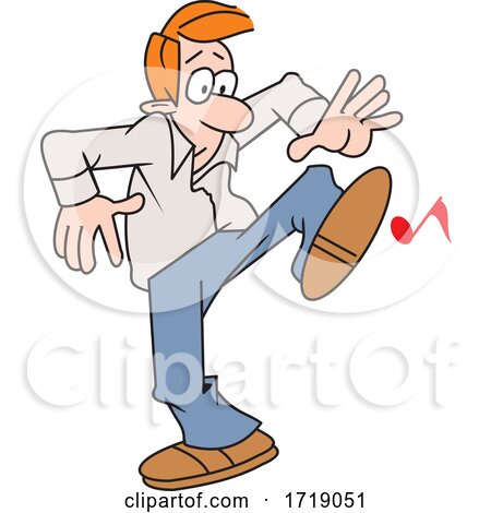 Cartoon Man with a Foot Note by Johnny Sajem