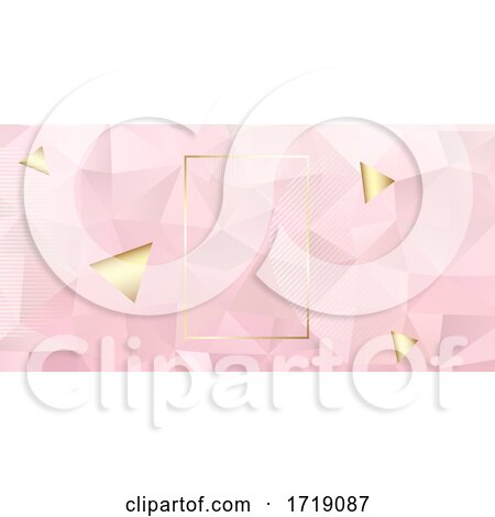 Abstract Geometric Pink and Gold Banner Design by KJ Pargeter
