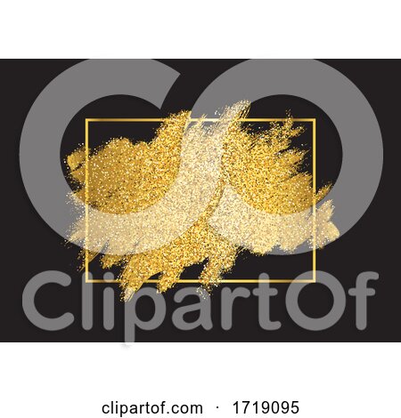 Gold Glitter Background with Metallic Golden Frame by KJ Pargeter