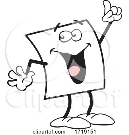Cartoon Friendly Note Character Holding up a Finger by Johnny Sajem