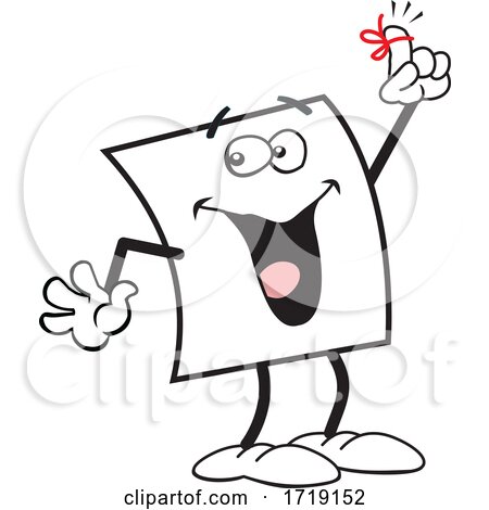 Cartoon Friendly Note Character Holding up a Reminder Finger by Johnny Sajem