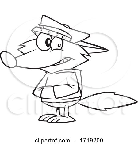 Cartoon Outline Shifty Raccoon by toonaday