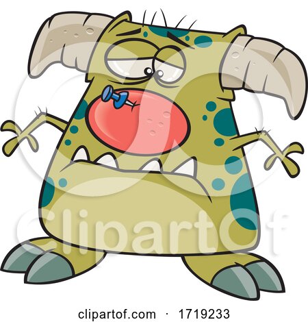 Cartoon Monster with a Pin Stuck in His Nose by toonaday