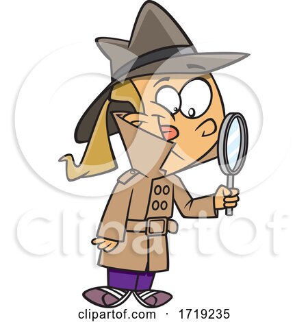 Cartoon Girl Detective by toonaday