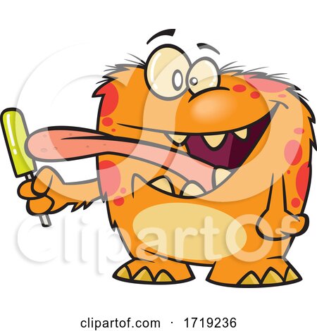 Cartoon Monster Licking a Popsicle by toonaday