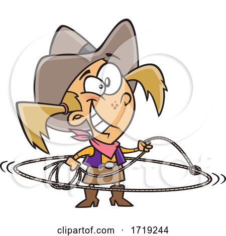 Cartoon Western Cowgirl by toonaday