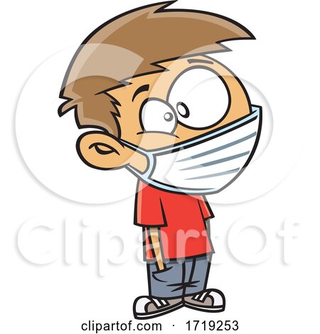Cartoon Boy Wearing a Mask by toonaday