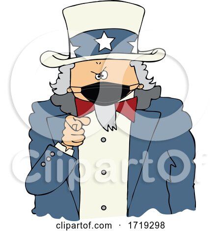 Uncle Sam Pointing Outwards at the Viewer and Wearing a Mask by djart