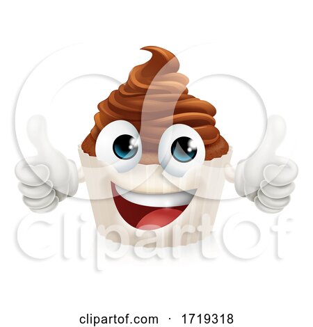 Cupcake Cake Happy Cartoon Character Muffin Mascot by AtStockIllustration