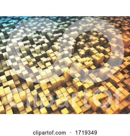 3D Abstract Background with Extruding Blocks by KJ Pargeter