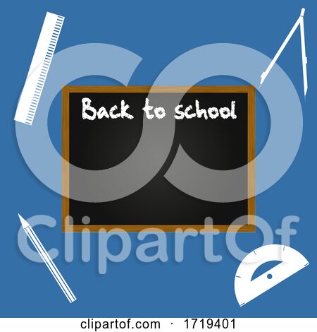 Back to School Blackboard on Blue Background by elaineitalia