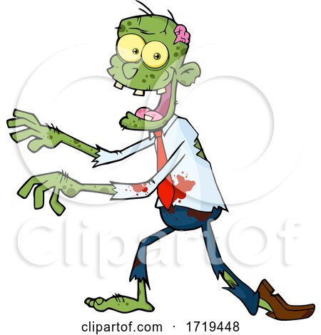 Cartoon Walking Zombie by Hit Toon