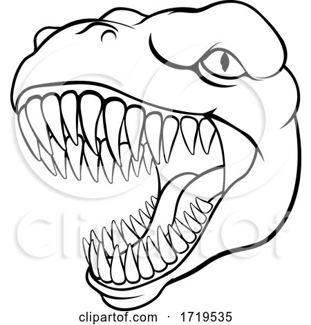 Dinosaur T Rex or Raptor Cartoon Mascot by AtStockIllustration