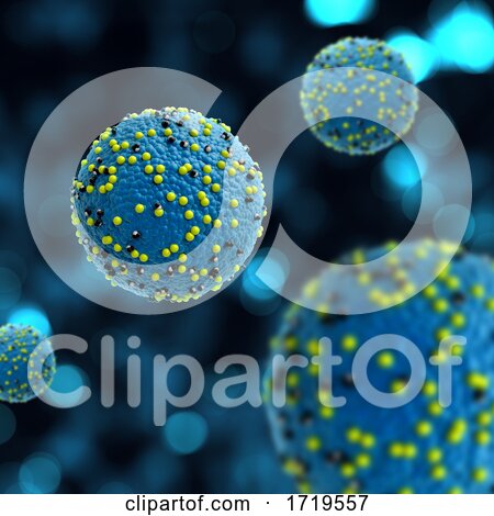 3D Medical Background with Virus Cells of Defocussed Design by KJ Pargeter