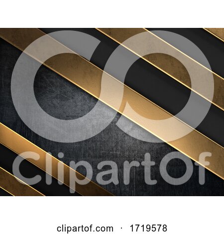 Grunge Style Background with Gold Metal Stripes by KJ Pargeter