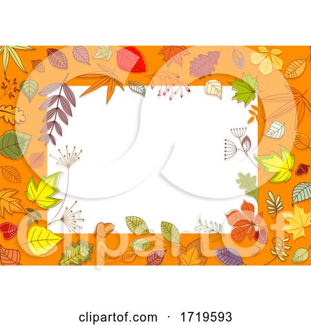Border of Autumn Leaves Around Text Space by Vector Tradition SM
