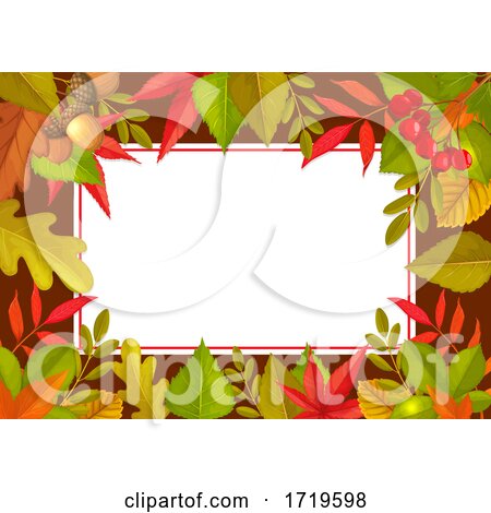 Border of Autumn Leaves Around Text Space by Vector Tradition SM