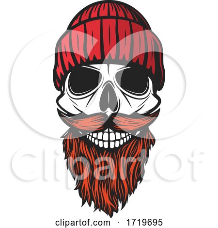 Skull with a Beard and Beanie by Vector Tradition SM